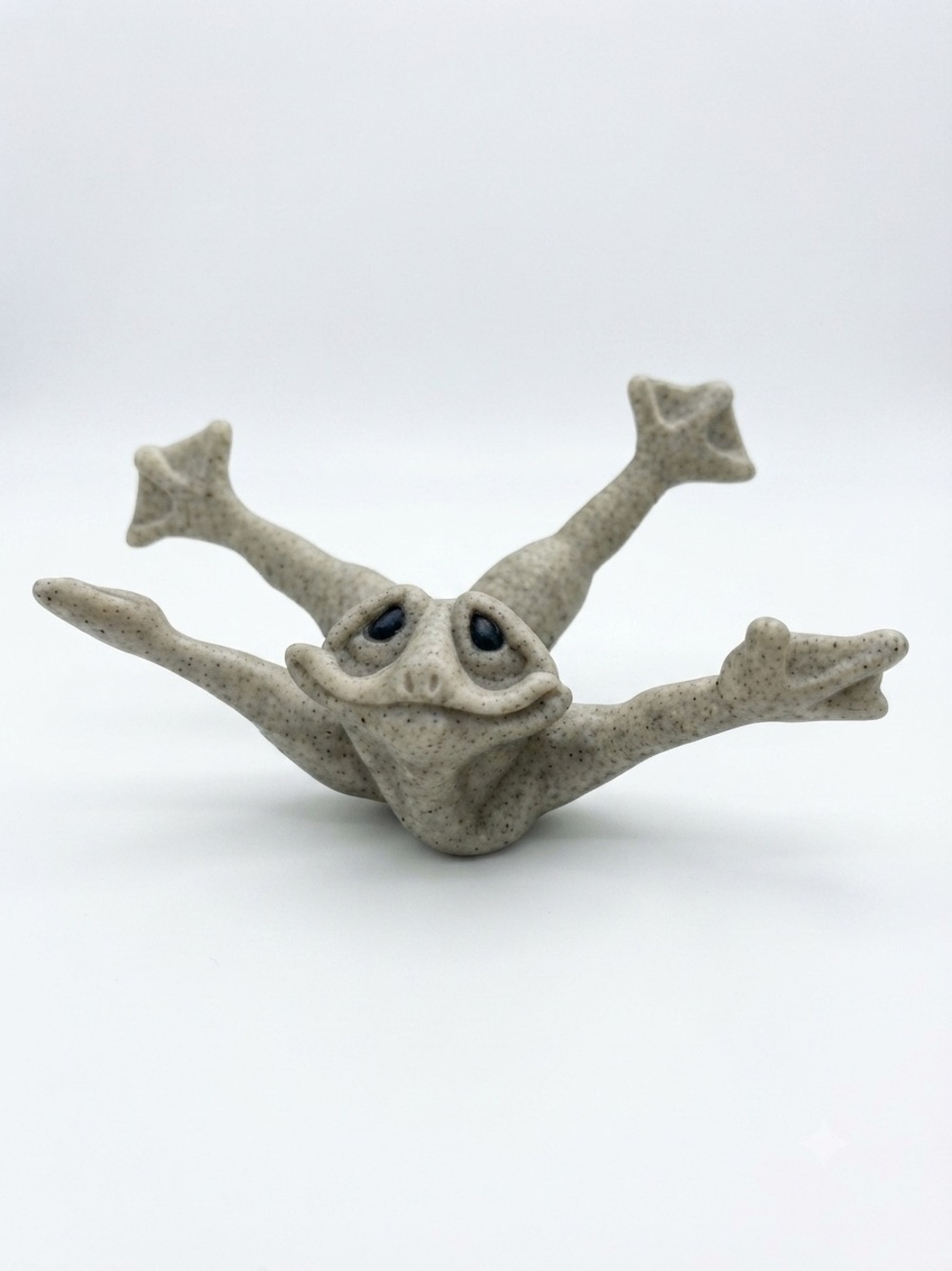Vintage Quarry Critters Large Gray Frog Sculpture - "Flip"